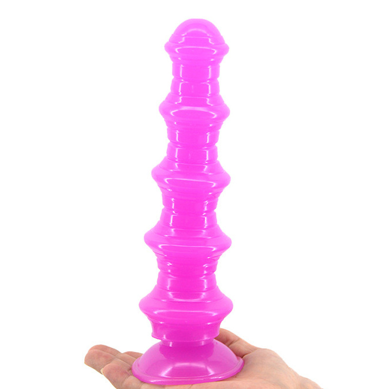FAAK成人用品女用粗大长后庭外出宝塔节节式拉珠扩肛器肛塞情趣SM工具自慰器PVC 紫色