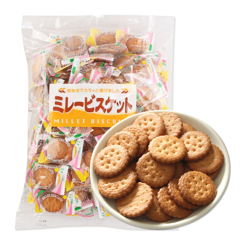 日本进口平野美乐园南乳小圆饼500g/袋 名古屋特产零食咸香酥脆饼干小米饼