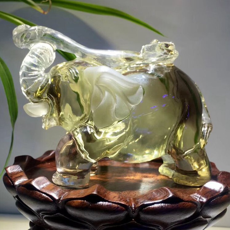 诺源珠宝 天然巴西大象水晶雕刻件 精美雕刻作品摆件精湛工艺手工打磨