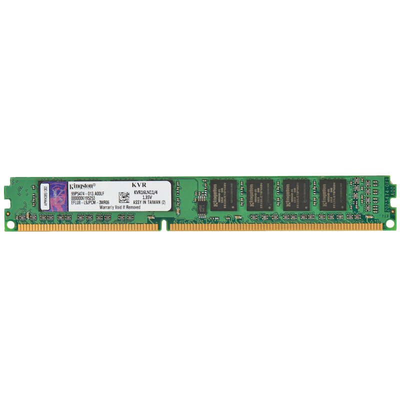 金士顿Kingston 低电压台式机内存DDR3L 1600 4G/8G三代电脑内存条兼容1333  4G DDR3L 1600
