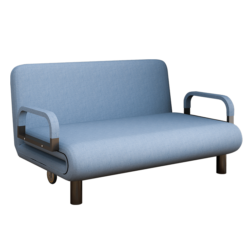 LEADTEK 立太 可折叠沙发床 浅蓝色 1.2m 带两个抱枕