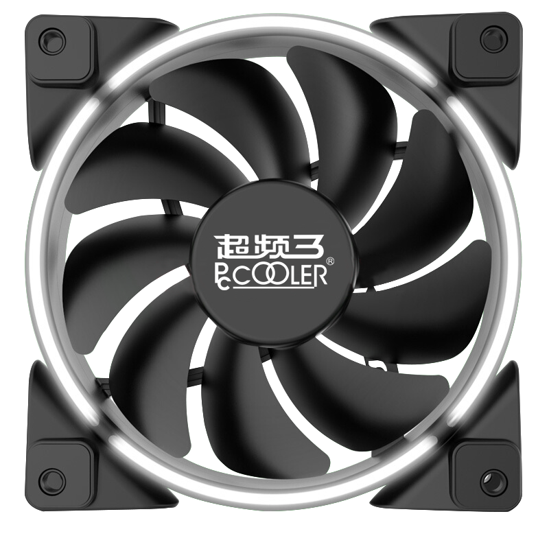 PCCOOLER 超频三 皓月 3针版 120mm 机箱散热风扇 白光