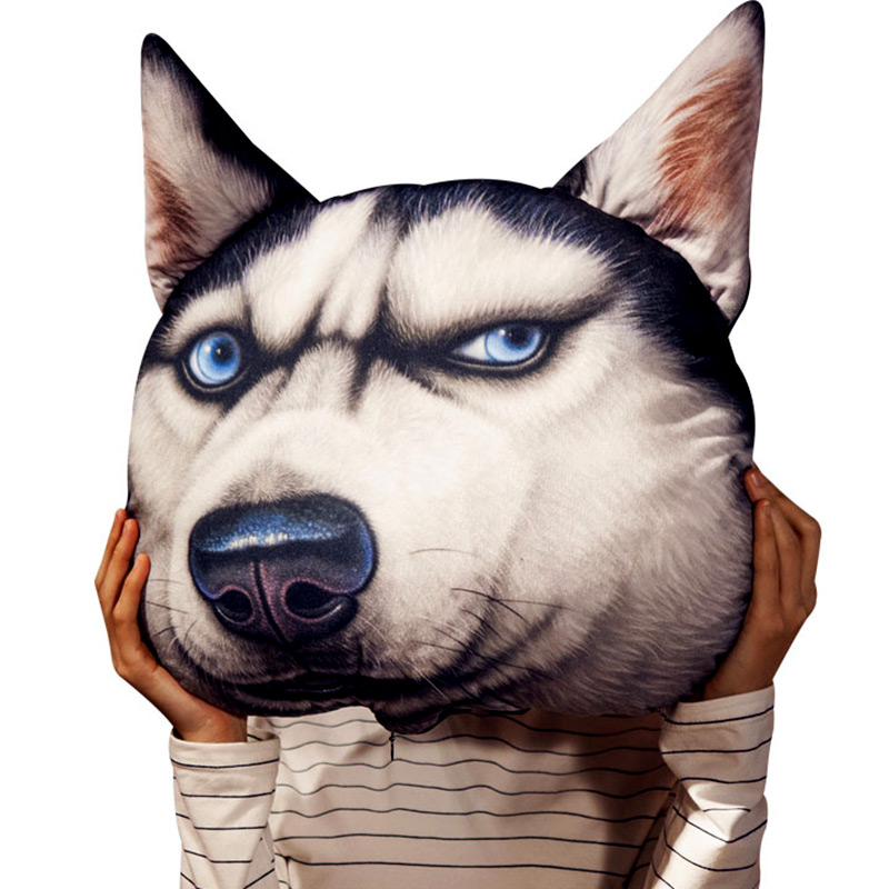 优羽神烦狗哈士奇抱枕二哈狗头表情创意卡通动漫抱枕靠垫毛绒玩具