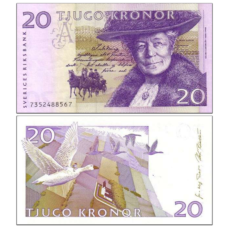 【甲源文化】欧洲-全新unc 瑞典克朗纸币 2001-09年版 外国钱币收藏