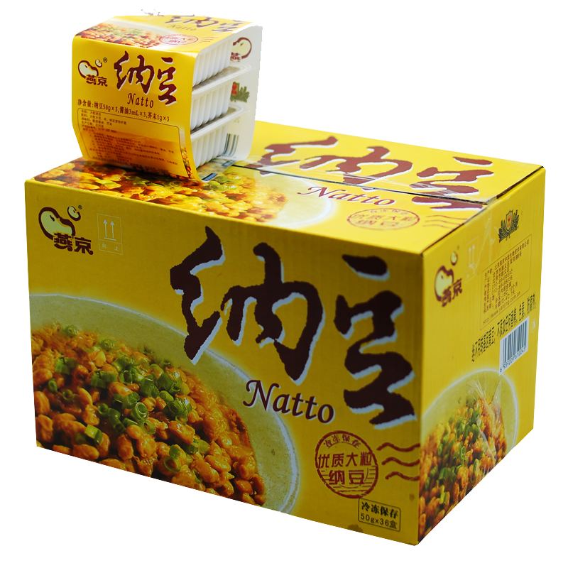 鲜大帅 北京燕京大粒即食纳豆整箱1800g 36盒 冷冻发酵拉丝
