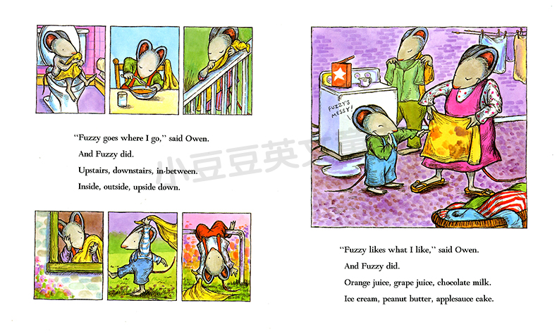 英文原版绘本owen Caldecott Honor Book 阿文的小毯子 4 8岁 虎窝购