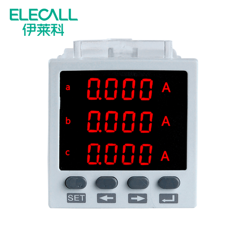 伊莱科(elecall) 三相数显电流表 交流电流表 数字智能电表 48*48 ele