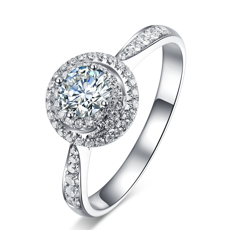 ��ɫ��觺� ��18K�����Ů��Ⱥ��50����ʯ��ָ������ ���� I-JɫSI����