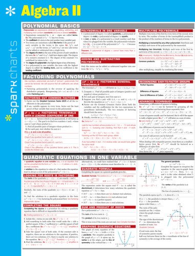 Algebra II Sparkcharts
