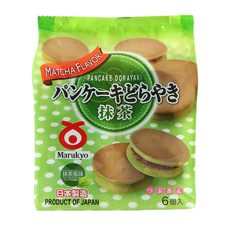 丸京銅鑼燒夾心豆沙餅 日本進(jìn)口糕點(diǎn) 早餐下午茶休閑零食 紅豆夾心抹茶味310g