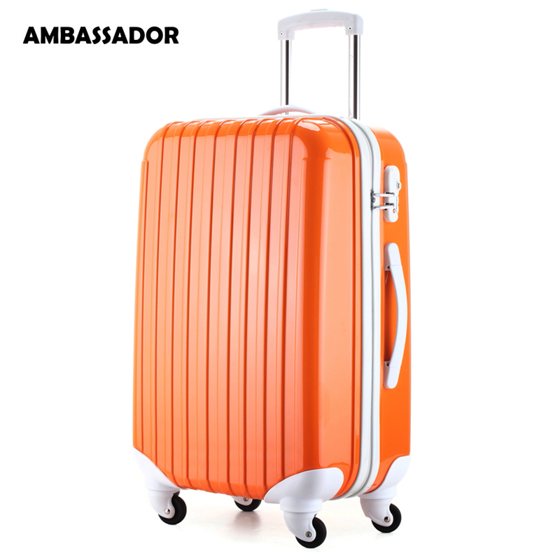 ambassador大使行李拉杆箱女士20英寸韩系糖果色镜面时尚pc万向轮登机