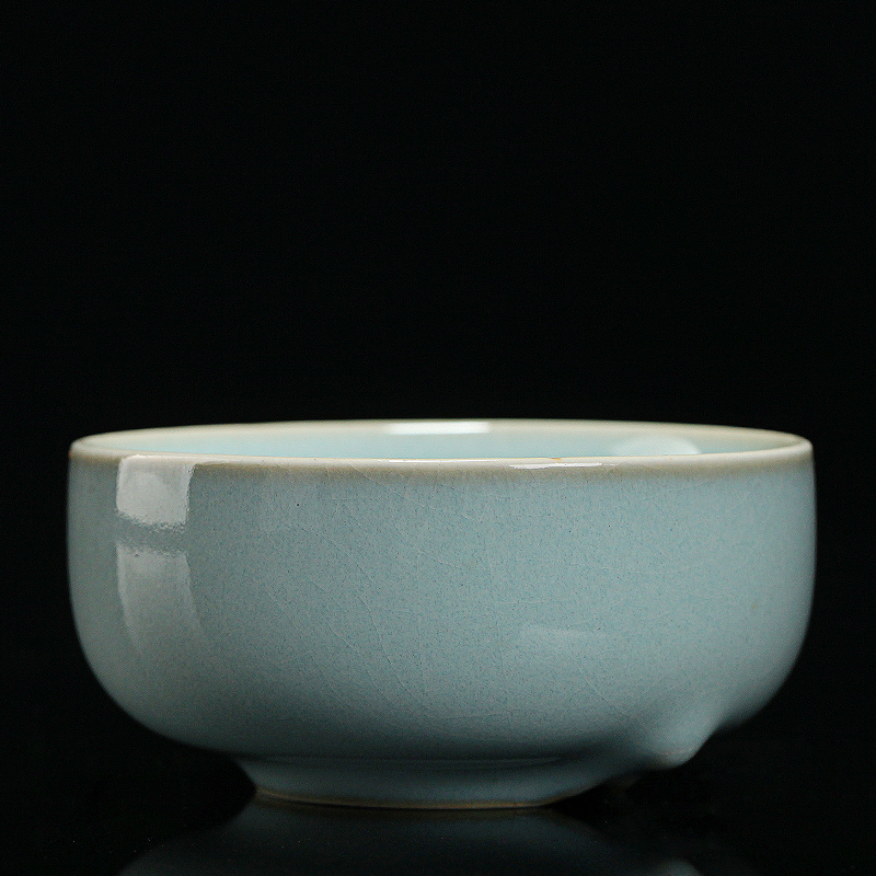 圣炎 手工汝窑茶杯功夫茶具品茗杯汝瓷开片主人杯可养快客主人杯