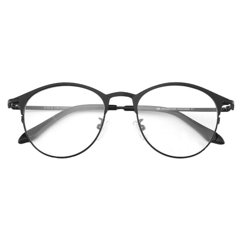 汉（HAN）眼镜框近视眼镜男女款 X护目镜近视眼镜框架 42060 哑黑 配1.56非球面防蓝光镜片(0-400度)