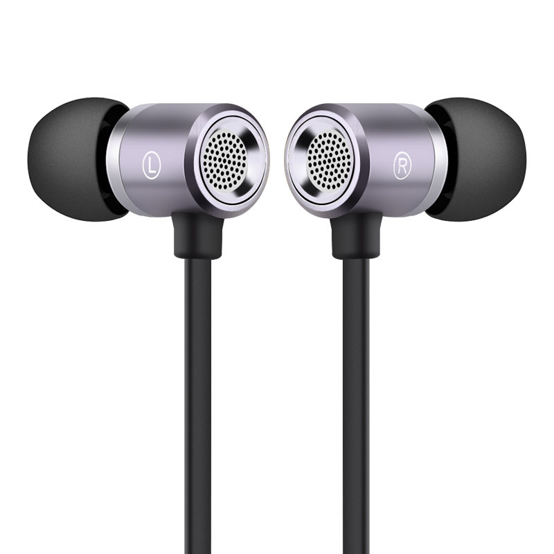 纽曼 Newmine MX660通用入耳式手机耳机金属立体重低音扁平线带线控、麦克 兼容苹果 安卓 电脑 平板 铁灰色
