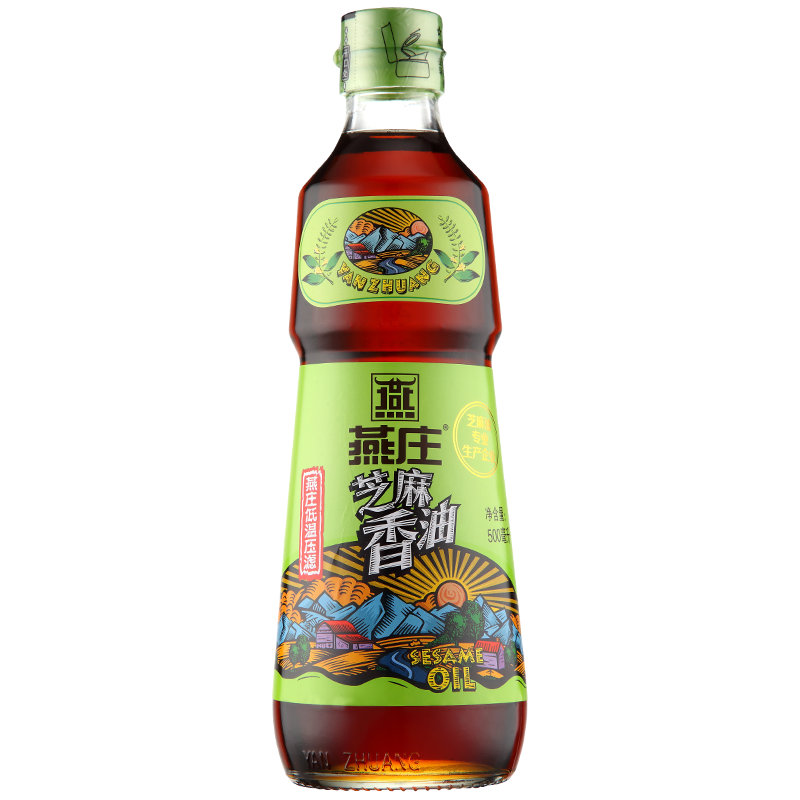 燕庄低温压滤芝麻香油500ml调味油麻油四川火锅纯正香油醇香浓郁