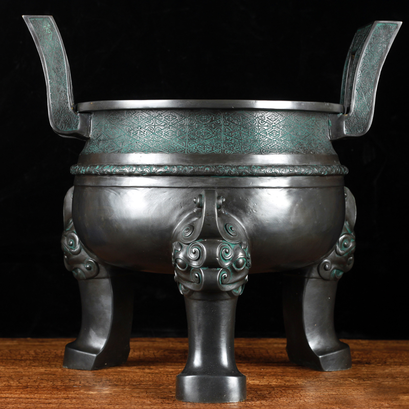 聚玄轩精品纯铜楚大鼎摆件铜鼎工艺品办公室装饰品青铜鼎摆设仿古装饰