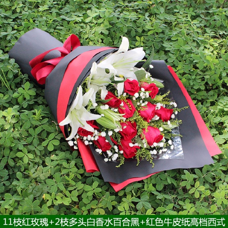 馨冠鲜花速递三八女神节香水百合玫瑰花束生日花束送女友全国同城配送