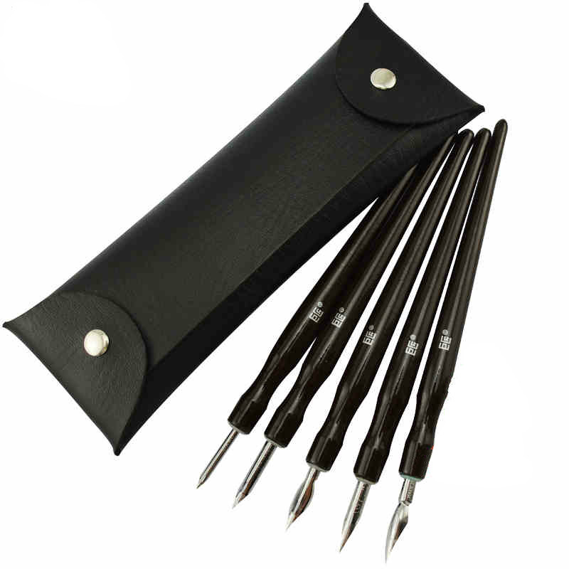 威艾斯 巨匠漫画笔蘸水笔套装g d 哨圆笔尖 5支装漫画工具套装 套餐一