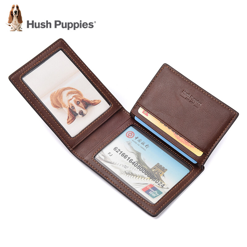 暇步士(Hush Puppies) 男士驾驶证套时尚薄证件皮夹银行卡包潮流PU皮驾照卡包驾驶证包 啡色 京东折扣/优惠券