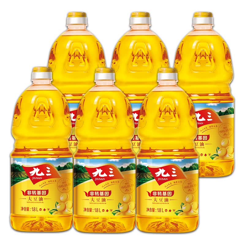 九三非转基因 一级大豆油1.8l*6桶 食用油