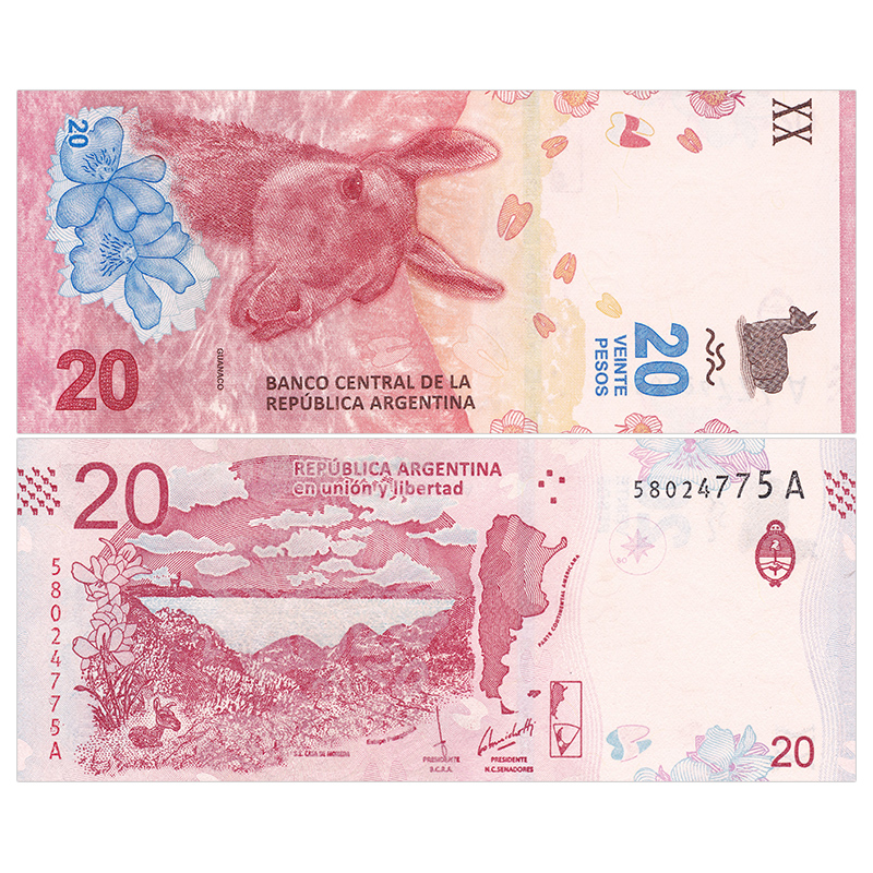 【甲源文化】美洲-全新unc 阿根廷比索纸币 2015-2018年  外国钱币
