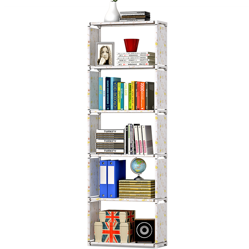 索尔诺 简易书本架 加高书本柜书本橱 单排6层收纳架 架子置物架卧室阳台书房书架收纳架柜多层sj06 卡通狗