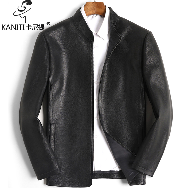 卡尼提头层鹿皮男款高端皮衣商务休闲精品男装单皮皮夹克海宁真皮皮衣