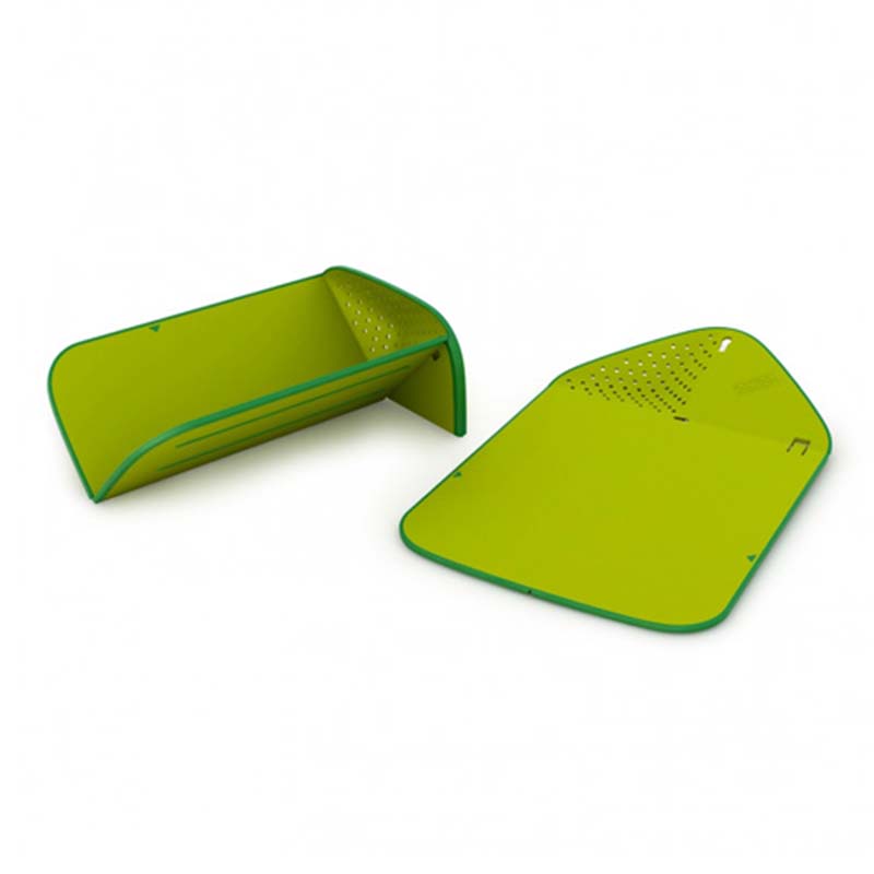 英国品牌 易入锅可沥水菜板 可折叠滤网切菜板案板 砧板 绿色一个