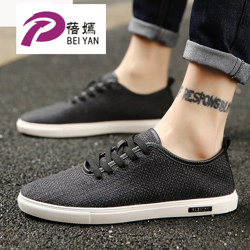 中式唐装汉服中国风男装亚麻帆布鞋子春季民族服装禅鞋复古男布鞋yt