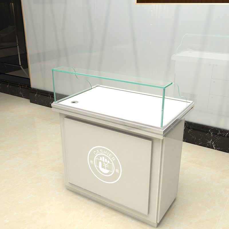 鸿钛 珠宝眼镜收银 银饰首饰服装店收银台柜台维修台小型收银柜 1500*