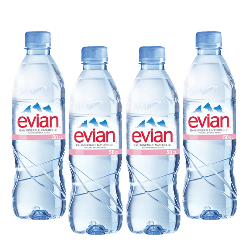 依云矿泉水evian法国原瓶进口天然饮用水 500ml*4瓶塑料瓶