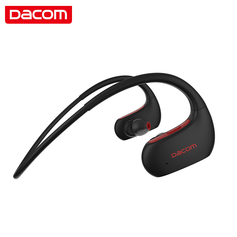 Dacom L05 运动蓝牙耳机无线跑步游泳IPX7防水双耳HiFi音乐挂耳入耳式耳麦 苹果小米华为安卓通用 黑红