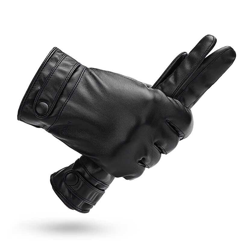 稻草人皮手套男士冬季真保暖防寒防风加厚加绒骑行摩托车手套可触屏