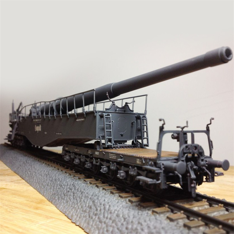 小号手二战德国280毫米列车炮k5e列奥波德军事模型拼装 1/72高难度