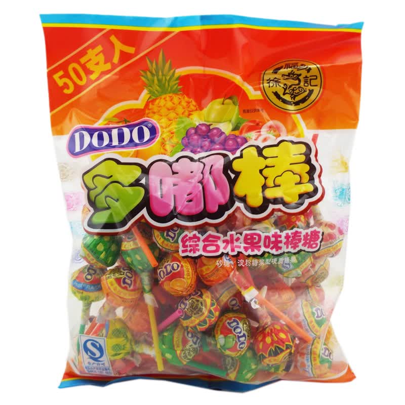 徐福记 dodo多嘟棒 综合水果味棒棒糖475g 袋装 儿童休闲零食糖果