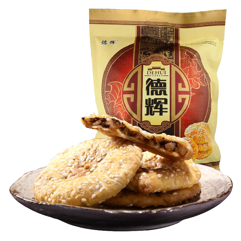 德辉 酥饼 薄酥饼零食金华梅干菜肉烧饼小吃传统糕点心特产500g原味送礼佳品