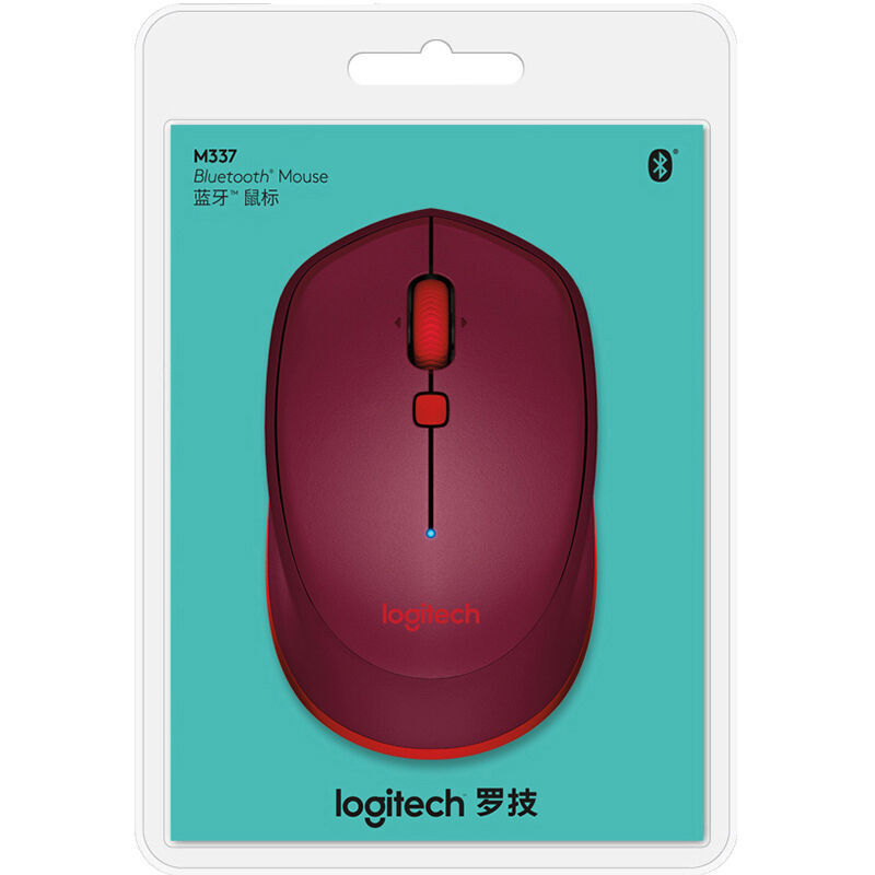 罗技（Logitech）M337(M336)无线蓝牙鼠标 家用商务办公鼠标 笔记本台式电脑一体机鼠标 红色