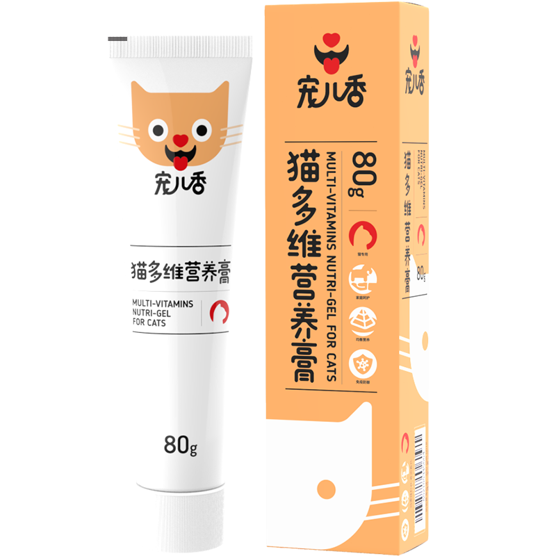 宠儿香 猫多维营养膏 补充维生素牛磺酸赖氨酸猫咪用美毛营养膏80g