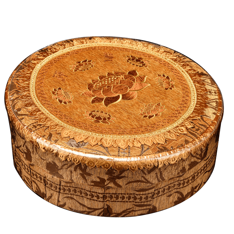 吉旺來蓮花拜墊家用跪拜墊居士打坐蒲團(tuán)佛堂寺廟拜佛墊跪墊中式拜凳拜墊拜椅佛具用品 金黃 【長60厘米、寬60厘米】