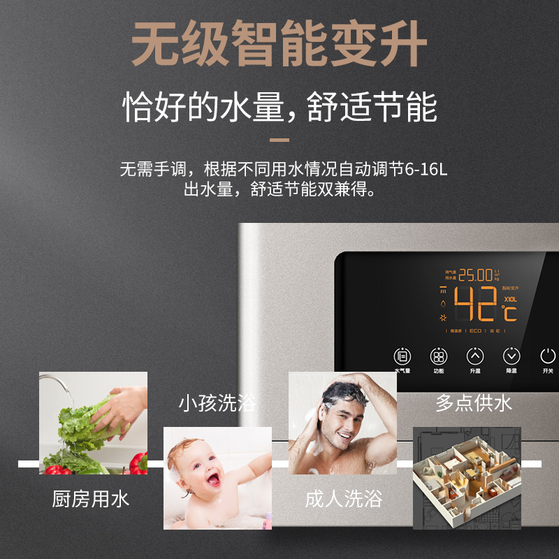 万家乐 16升燃气热水器(天然气) 四驱恒温水气双调 智能变升 ECO节能 四季随温感 JSQ30-D5【榜单爆品】