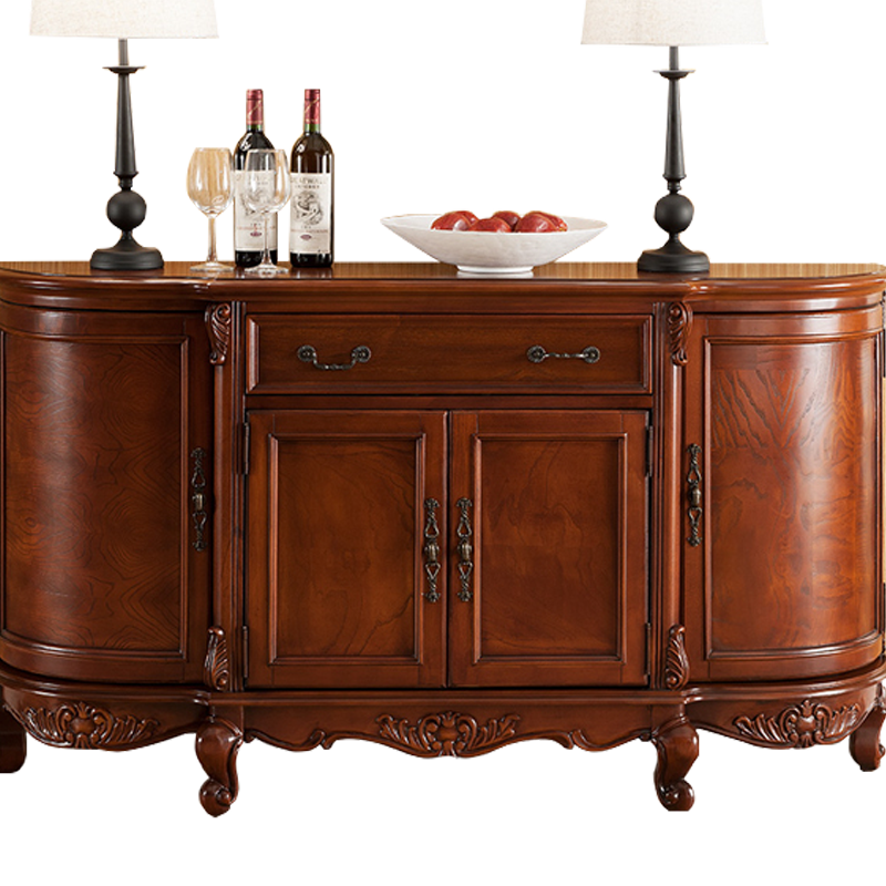 華胥美邦（Hua Xu Mei Bang） 美式實(shí)木餐邊柜歐式碗碟柜客廳邊柜儲(chǔ)物柜 實(shí)木玄關(guān)柜 整裝發(fā)貨象牙白【1.2米】