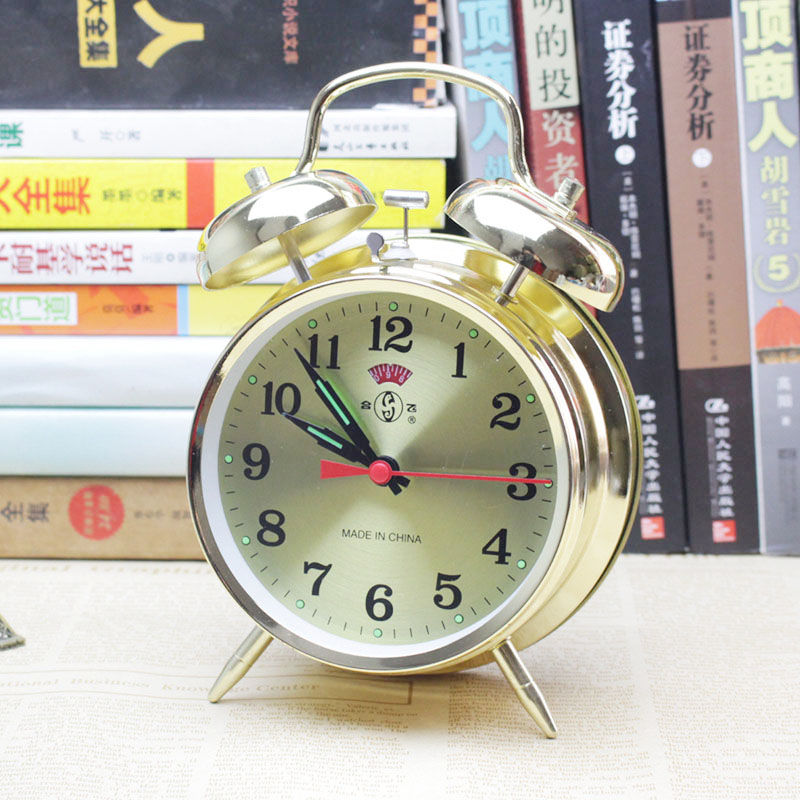 蕉迟起床神器上发条闹钟复古机械闹钟学生卧室超大声音老式金属钟表