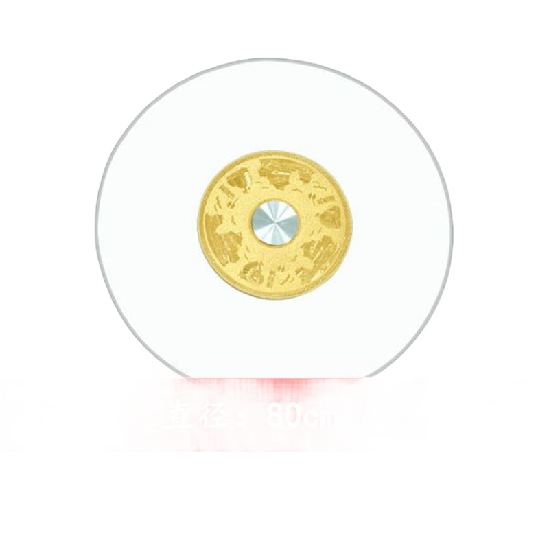 忆琳居 餐桌玻璃转盘家用底座酒店大圆桌圆形台面旋转园桌子钢化玻璃 龙凤90cm直径