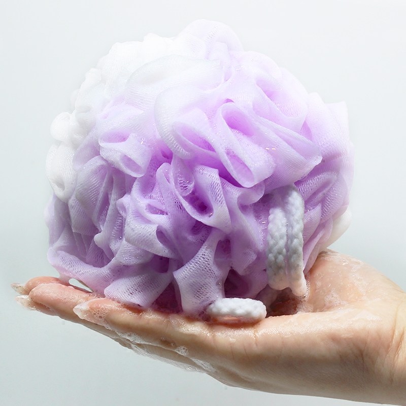 沐浴球大号柔软沐浴花沐浴泡泡浴起泡球搓澡球洗澡起泡球可爱 紫色1个