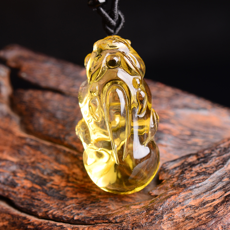 慈灵阁黄水晶貔貅吊坠 如意大屁股貔貅男款项链挂件水晶饰品