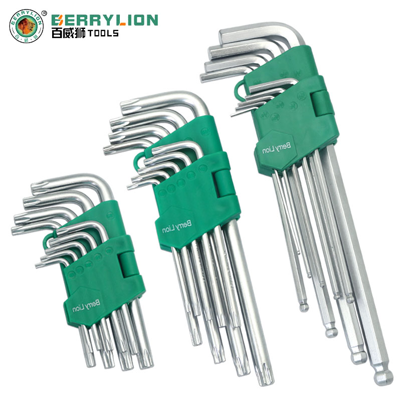 六角扳手套装加长英制平头球头内六方螺丝刀工具匙星型六棱扳手t30t40