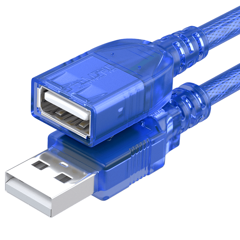 SAMZHE 山泽 BL-915 USB2.0延长线 1.5m 透明蓝