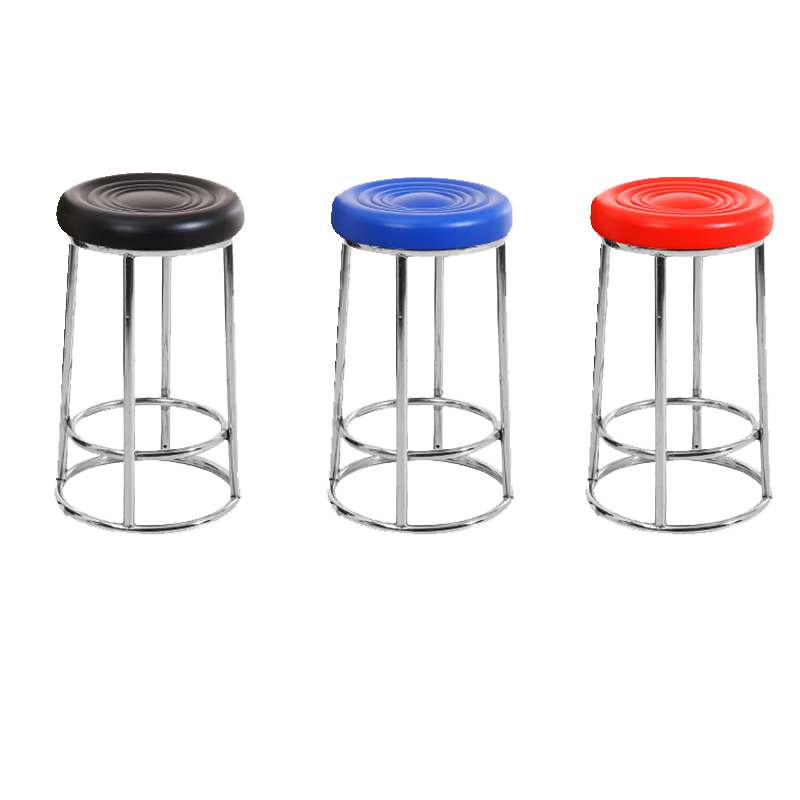 酒吧椅三环高脚椅吧台椅不锈钢高椅子家用圆椅子手机柜台椅游戏椅高么蕉 63高加厚螺纹红色