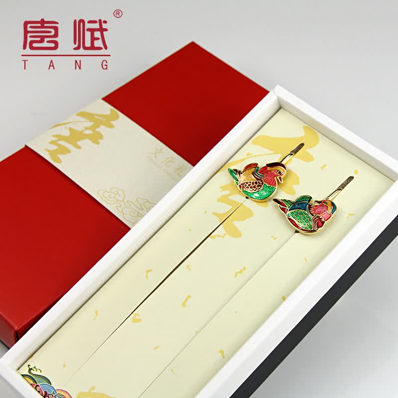 唐赋 七夕情人节礼物情侣书签鸳鸯书签圣诞节送女友生日礼物刻字结婚