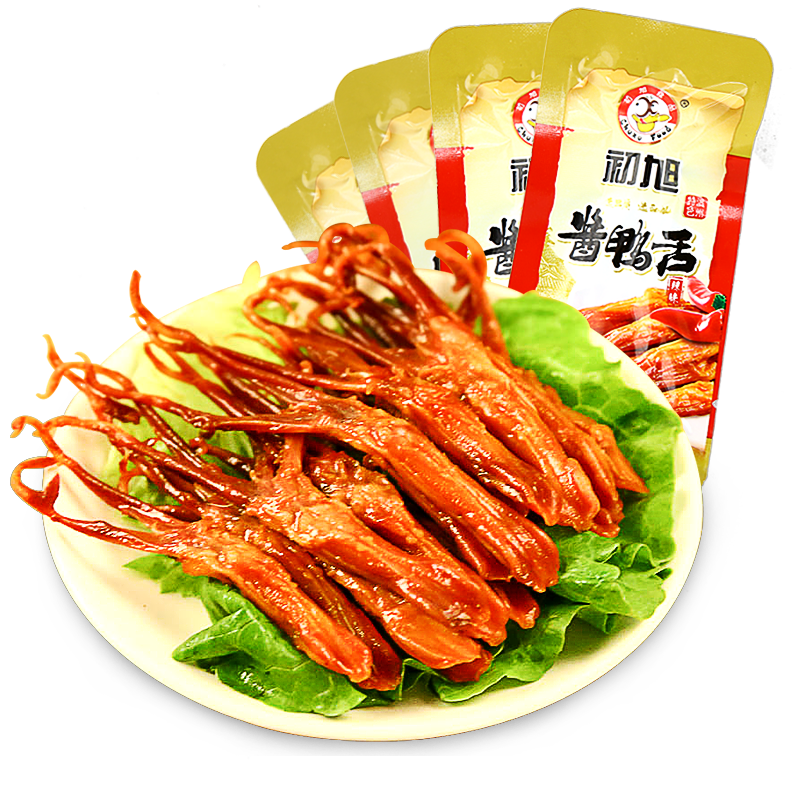初旭食品初旭醬鴨舌原辣五香甜辣味500g溫州特產(chǎn)獨(dú)立小包美味零食 香辣味500g